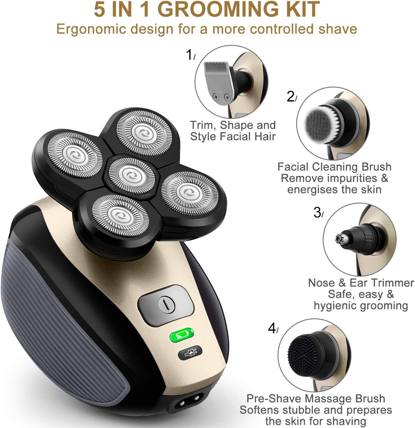 Alpha Pro™ 5 in 1 Skull Shaver Kit